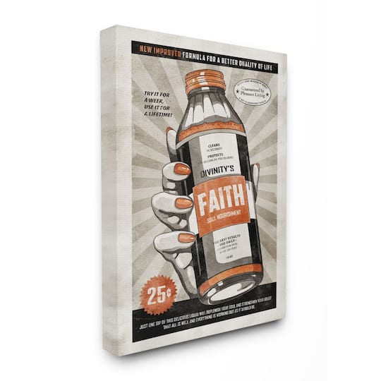 Stupell Industries Faith Formula Funny Canvas Wall Art